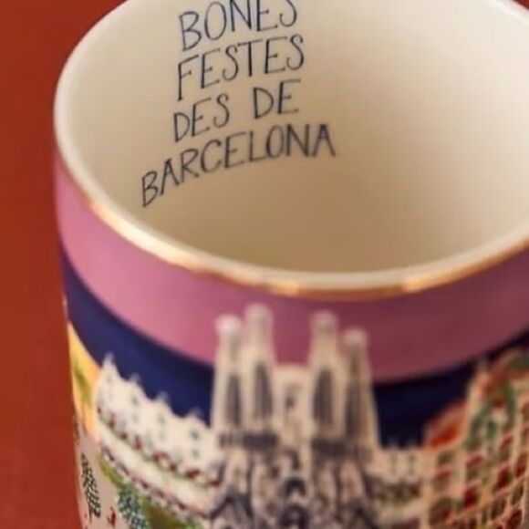 ❤️Anthro NWT Holiday in the City 2024 Colorful Cityscape Mug  - Barcelona - Picture 5 of 6